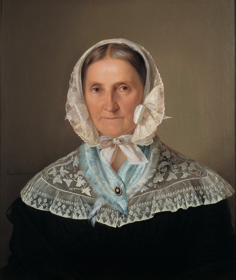 Porträt Nanny Zschokke, 1842 gemalt von Julius Schrader (Stadtmuseum Schlössli Aarau).